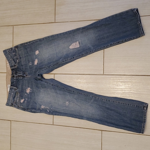 Gap Straight Leg Pink Distressed Jeans - Picture 3 of 6